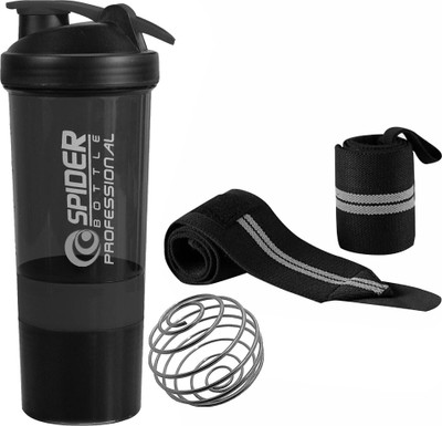 TRUE INDIAN 500 ml Plastic Shaker(Pack of 2, Black)