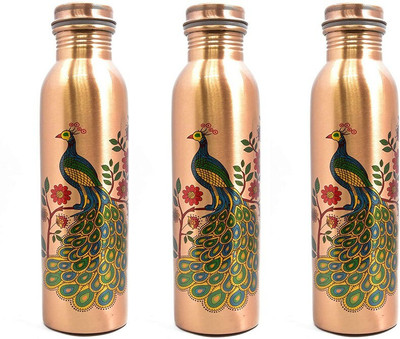 vedanshstore 1000 ml Copper Bottle(Pack of 3, Copper)