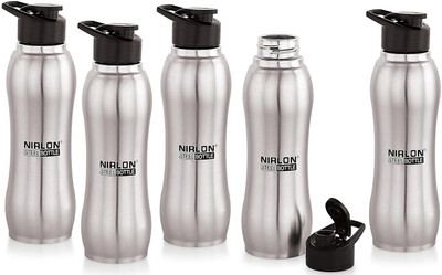 NIRLON 1000 ml Steel Bottle(Pack of 5, Silver)