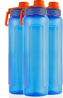 METSTIK 1000 ml Plastic Bottle(Pack of 3, Blue, Orange)