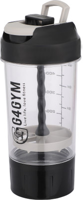 G4GYM 500 ml Plastic Shaker(Pack of 1, Black)