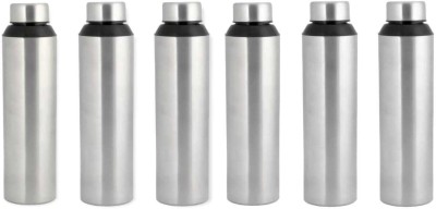 VISAXMI Stainless Steel High Quality Steel Water Bottle 1 Liter For Kids | Gym | Office 1000 ml Bottle(Pack of 6, Silver, Steel)