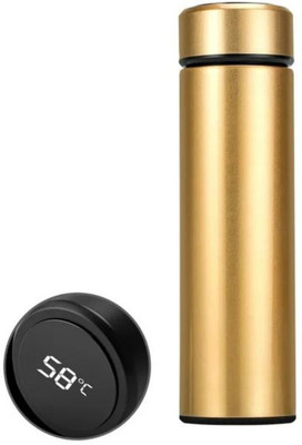 TRU TOYS Smart LED Display Temperature 500 ml Flask(Pack of 1, Gold, Steel)