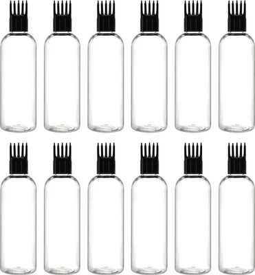 HouseOfCommon 100 ml PET Bottle(Pack of 12, Clear, Black)