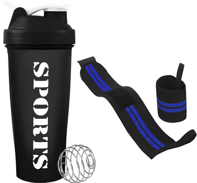 TRUE INDIAN 600 ml Plastic Shaker(Pack of 2, Blue, Black)