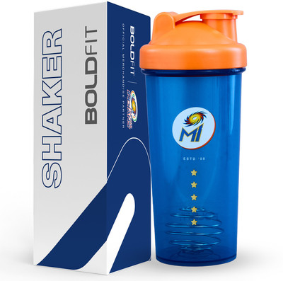 BOLDFIT 700 ml Plastic Shaker(Pack of 1, Blue, Orange)