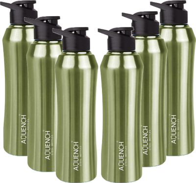 AQUENCH 1000 ml Steel Sipper(Pack of 6, Green)