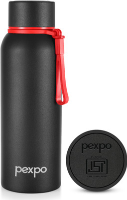 pexpo 500 ml Steel Flask(Pack of 1, Black, Red)