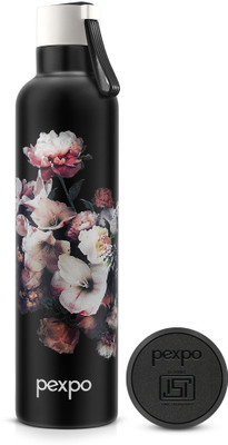 pexpo 750 ml Steel Flask(Pack of 1, Black, White)