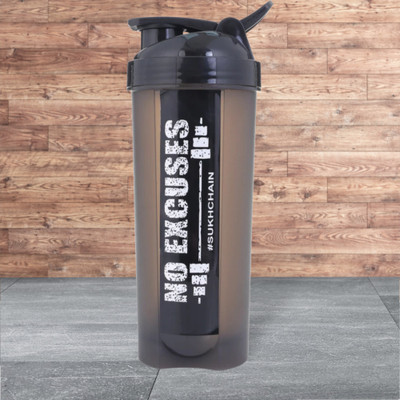 THINKFIT 700 ml Plastic Shaker(Pack of 1, Black)