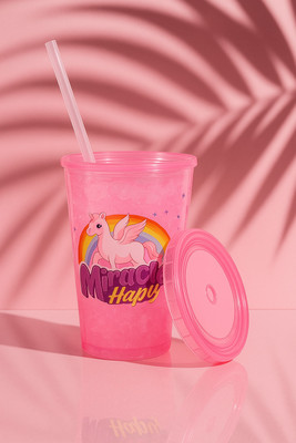 Pure Heaven 500 ml Glass Sipper(Pack of 1, Pink)