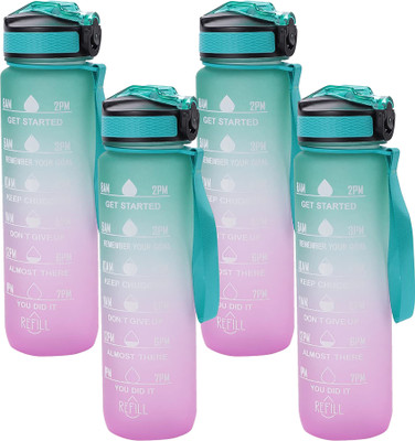 KUBER INDUSTRIES 1000 ml Plastic Bottle(Pack of 4, Green)
