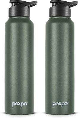 pexpo 950 ml Steel Bottle(Pack of 2, Green)