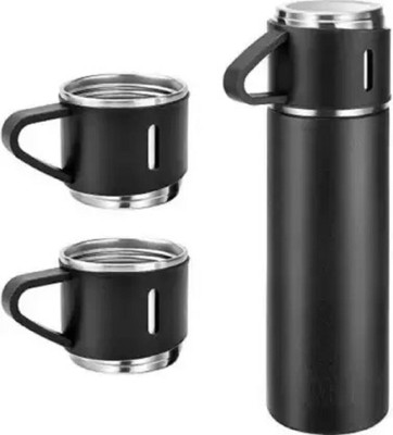 Harikaran 500 ml Steel Flask(Pack of 1, Black)