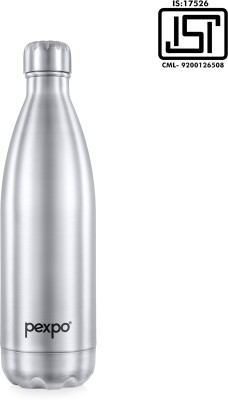 pexpo 24 Hrs Hot and Cold ISI Certified , Electro Vacuum insulated Water Bottle 750 ml Flask(Pack of 1, Silver, Steel)