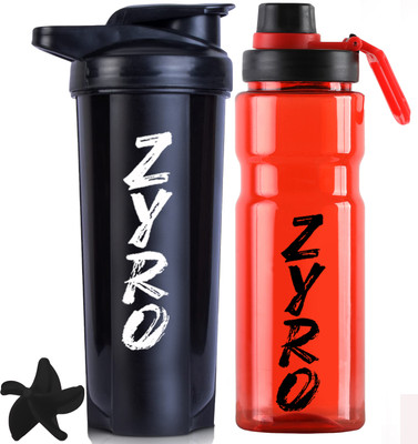 ZYRO 750 ml Plastic Shaker(Pack of 2, Red)