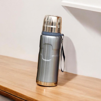 3D METRO SUPER STORE Flask Bottle _Grey 500 ml_Pack of 1_FB 1037 500 ml Flask(Pack of 1, Grey, Steel)