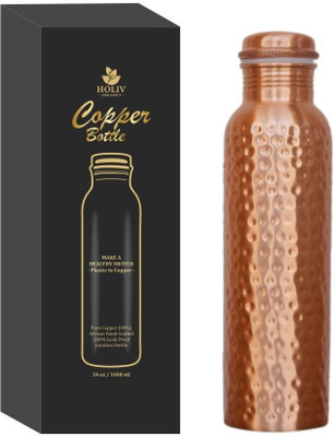 Holiv Organics 1000 ml Copper Bottle(Pack of 1, Copper)