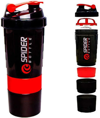 SpiderGym 500 ml Plastic Shaker(Pack of 1, Red, Black)