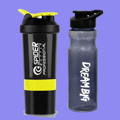 TRUE INDIAN 500 ml Plastic Shaker(Pack of 2, Yellow)