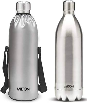 MILTON Thermosteel Duo DLX 1800 Stainless Steel Water Bottle, 1.8 Liters, Silver 1800 ml Bottle