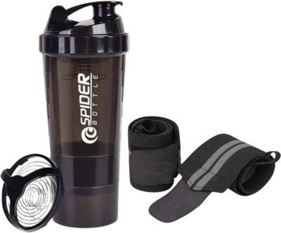 Jais 500 ml Plastic Shaker(Pack of 2, Black)