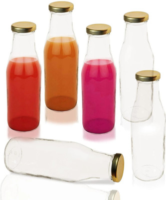 Glassbunny 200 ml Glass Bottle(Pack of 6, Clear)