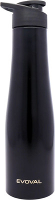 EVOVAL 1000 ml Steel Bottle(Pack of 1, Black)