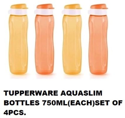 TUPPERWARE AQUASLIM 750 ml Bottle(Pack of 4, Orange, Yellow, Plastic)