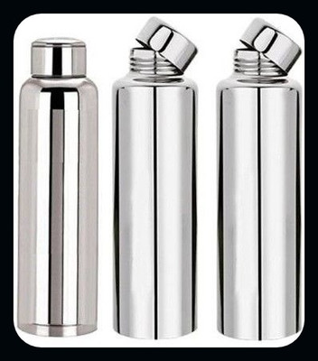 Trendblend 1000 ml Steel Bottle(Pack of 3, Silver)