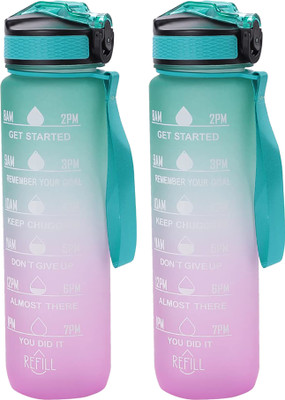 KUBER INDUSTRIES 1000 ml Plastic Bottle(Pack of 2, Green)