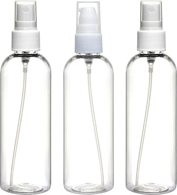 nsb herbals 100 ml PET, Plastic Spray Bottle(Pack of 3, Clear, White)
