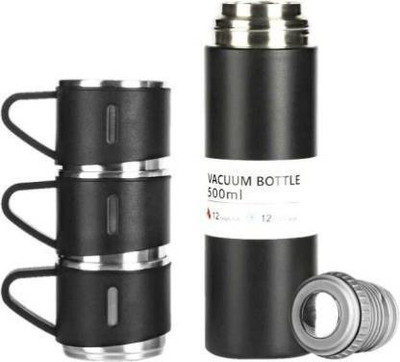 BAOER 500 ml Steel Bottle(Pack of 1, Black)