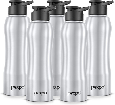pexpo 1000 ml Steel Bottle(Pack of 5, Silver)