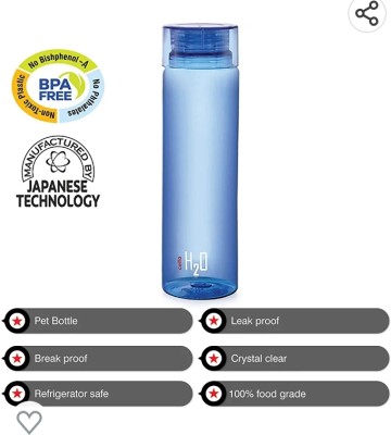 DULARIYA Cello H2O Unbreakable Plastic Bottle, 1 Litre, multi colour, Pack of 1 1000 ml Bottle(Pack of 1, Blue, Plastic)