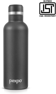 pexpo 24 Hrs Hot & Cold ISI Certified, Oreo Vacuum insulated Water Bottle 500 ml Flask(Pack of 1, Black, Steel)