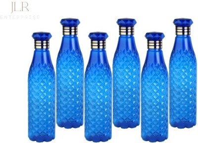 JLR Enterprise Plastic Fridge Water Bottle Set Of 6, Crystal Diamond Texture Design 1000 ml Bottle(Pack of 6, Blue, PET)