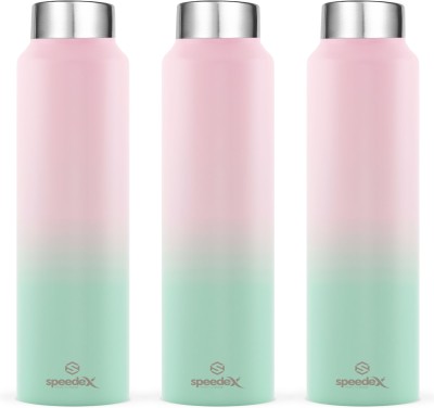 SPEEDEX Water Bottle for fridge School Gym Yoga Home office Boys Girls 1000 ml Bottle(Pack of 3, Pink, Blue, Steel)