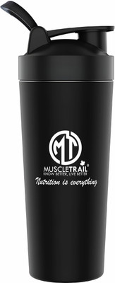 Muscletrail 750 ml Steel Shaker(Pack of 1, Black)