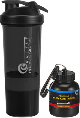 TRUE INDIAN 500 ml Plastic Shaker(Pack of 2, Black)