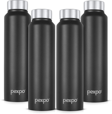 pexpo 950 ml Steel Bottle(Pack of 4, Black)