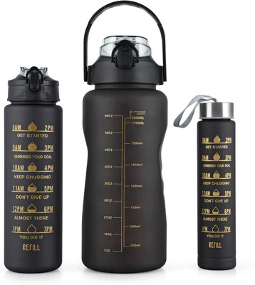 Finloxer 2000 ml Plastic Bottle(Pack of 3, Black)