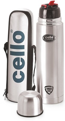 cello flip style 350 ml Flask(Pack of 1, Silver, Steel)