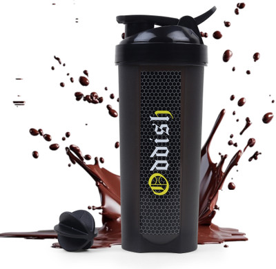 Oddish Way to fitness Classic Bottle 700ml shaker with Whisk Ball 700 ml Shaker(Pack of 1, Black, Plastic)