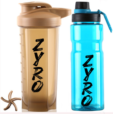ZYRO 750 ml Plastic Shaker(Pack of 2, Brown)