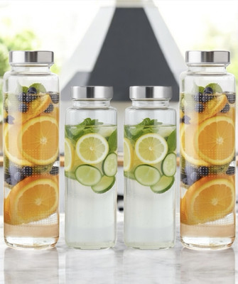 THE COZY STORE 750 ml Glass Bottle(Pack of 4, Clear)