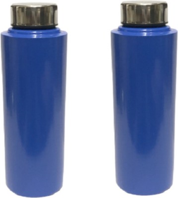 Dynore Stainless Steel Navy Blue Color Fridge Bottle- Set of 2, 900 ml Each 900 ml Bottle(Pack of 2, Blue, Steel)