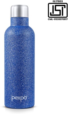pexpo 24 Hrs Hot & Cold ISI Certified, Vacuum insulated Water Bottle Oreo-Steel Cap 500 ml Flask(Pack of 1, Blue, Steel)