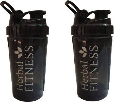 Herbal Nutrition Life 500 ml Plastic Shaker(Pack of 2, Black)