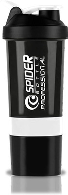 STOROHOLIC 500 ml Plastic Shaker(Pack of 1, Black, White)